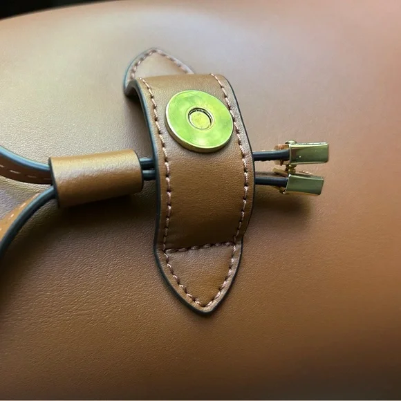 Lauren Ralph Lauren Brown Leather Backpack with Adjustable Straps - Picture 6 of 7